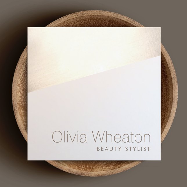 Iridescent Gold Geometric Salon Stylist Square Business Card (Creator Uploaded)