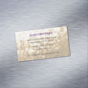 Iridescent Gold Purple Glittery clothing boutique Magnetic Business Card