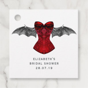 Iridescent Gothic Crimson Red Witch Favour Tags