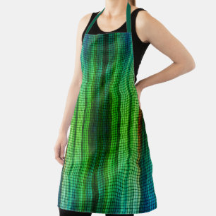 Iridescent Green Weave All-Over Print Apron
