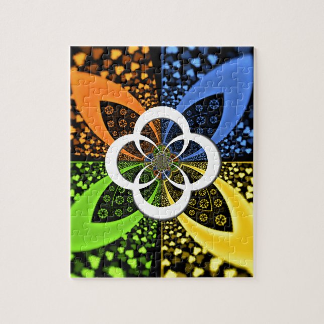Iridescent Hearts Seamless Polka Dot Abstract Art  Jigsaw Puzzle (Vertical)