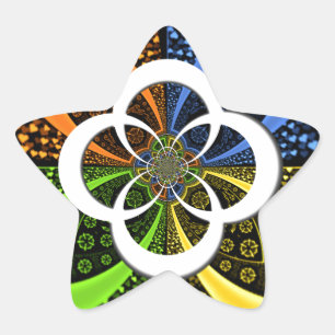 Iridescent Hearts Seamless Polka Dot Abstract Art  Star Sticker