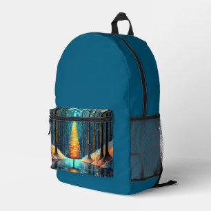 Iridescent Holiday Dream 🎄 Glowing Christmas Tree Printed Backpack