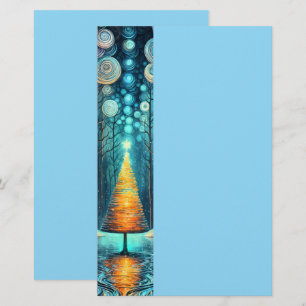 Iridescent Holiday Dream 🎄 Glowing Christmas Tree Stationery