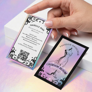 Iridescent Holographic Beauty Couture Fashion Business Card