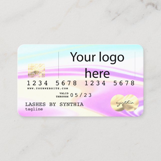 iridescent holographic Modern Credit Card logo (Front)