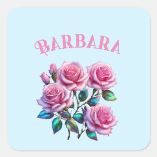 Iridescent Holographic Roses On Stems Square Sticker