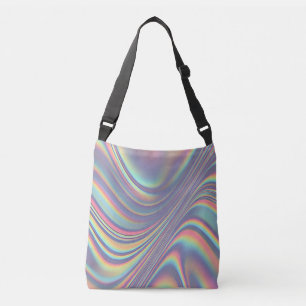 Iridescent Holographic Swirl Texture Crossbody Bag