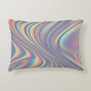 Iridescent Holographic Swirl Texture Decorative Cushion