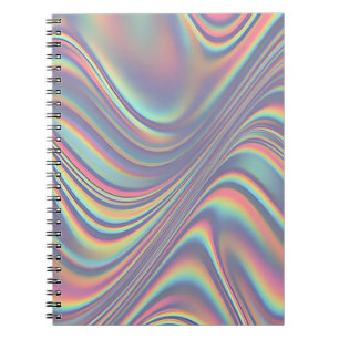 Iridescent Holographic Swirl Texture Notebook