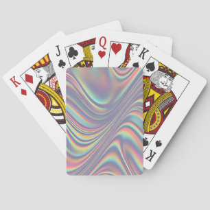 Iridescent Holographic Swirl Texture Playing Cards