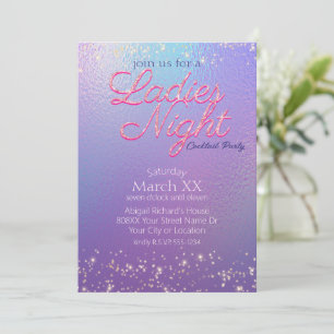 Iridescent Ladies Night Cocktail Party Invitation