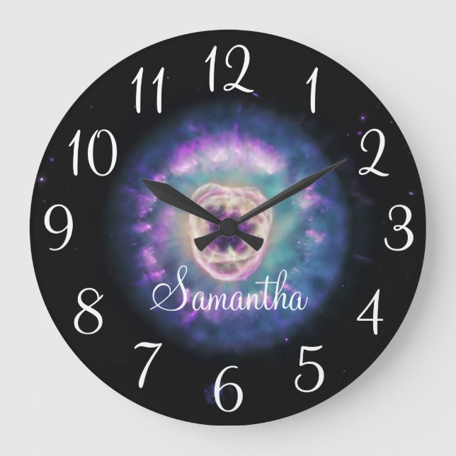 Iridescent Lion Nebula Personalised Large Clock (Front)