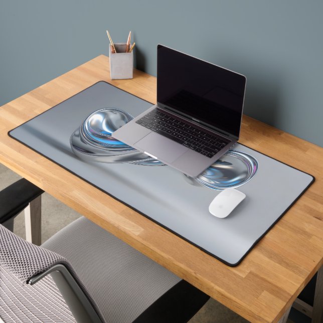 Iridescent Liquid Shapes Desk Mat (Office 2)
