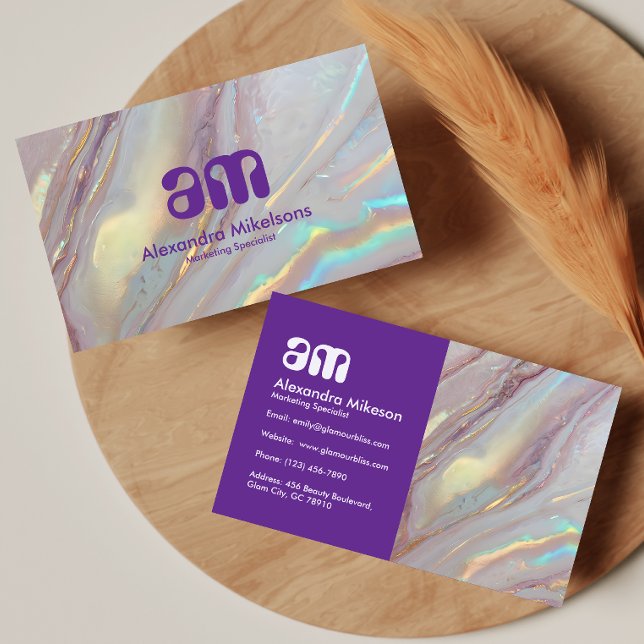 Iridescent Marble Luxury Branding Business Card (Creator Uploaded)