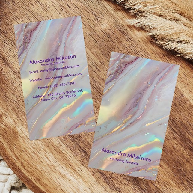 Iridescent Marble Luxury Business Card (Creator Uploaded)