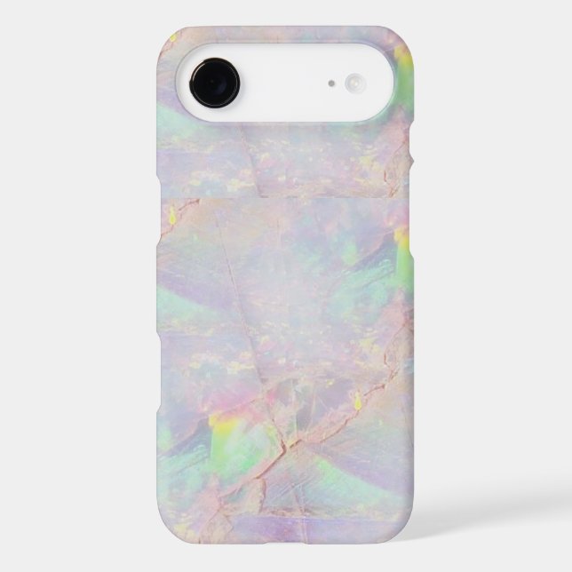 Iridescent marble mermaid stone iPhone case (Back)