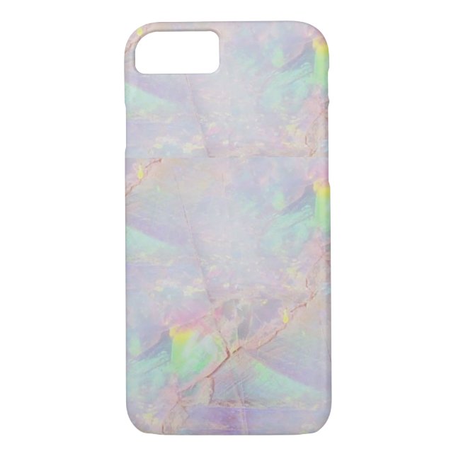 Iridescent marble mermaid stone iPhone case (Back)