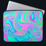 Iridescent marbled holographic texture in vibrant  laptop sleeve<br><div class="desc">Iridescent marbled holographic texture in vibrant neon and pastel colours. Trippy and distorted image with light diffraction effect in psychedelic 80s-90s vaporwave style.</div>