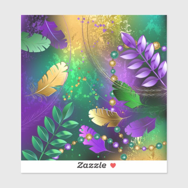 Iridescent mardi gras background with beads (Sheet)