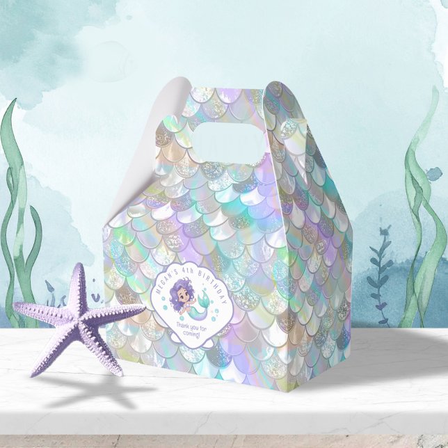 Iridescent Mermaid Scales Clam Shell V1 ID1144 Favour Box (Creator Uploaded)