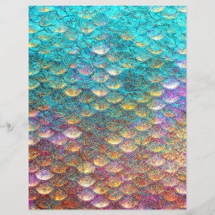 Iridescent Mermaid Scales Scrapbook Paper
