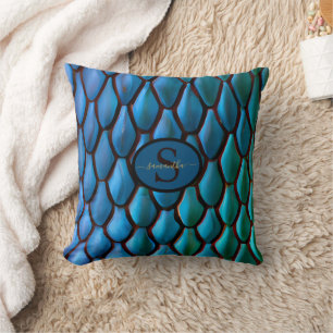Iridescent Mermaid Tails Dragon Scales Fantasy Cushion