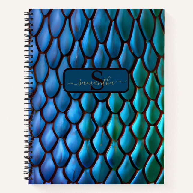 Iridescent Mermaid Tails Dragon Scales Notebook (Front)