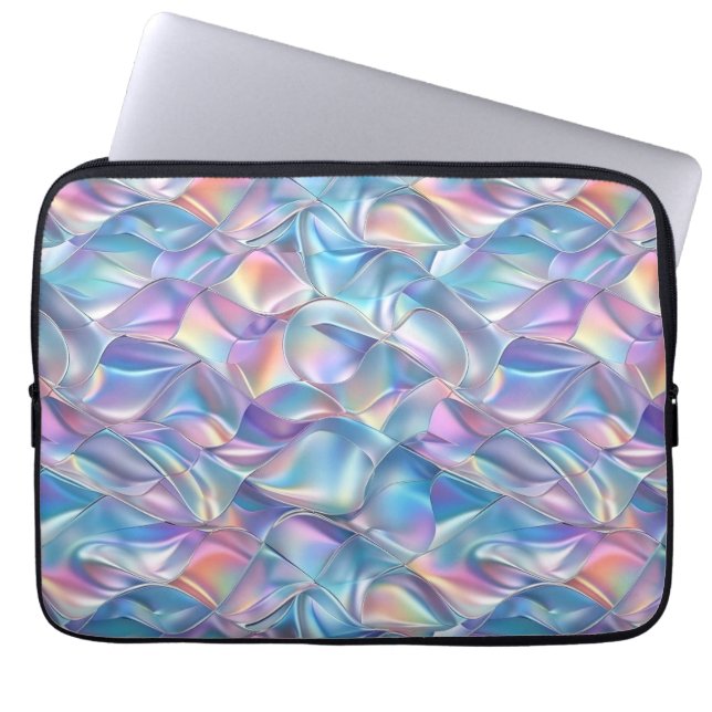 Iridescent Metallic 6 Geometric Laptop Sleeve (Front)
