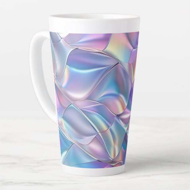 Iridescent Metallic 6 Geometric Latte Mug (Left Angle)