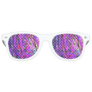 Iridescent Metallic Marbled Blue Green Purple Pink Retro Sunglasses