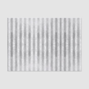 Iridescent Metallic Silver Grunge Stripe Pattern   Tissue Paper