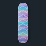 Iridescent Modern Girly Pink Blue Personalised Ska Skateboard<br><div class="desc">Iridescent Modern Girly Pink Blue Personalised features a modern colourful iridescent background in pink,  purple and blue with your personalised name. Personalise by editing the text in the text box provided. Designed by ©Evco Studio www.zazzle.com/store/evcostudio</div>
