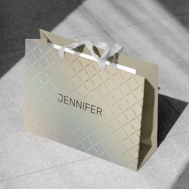 Iridescent Modern Luxurious Monogram Large Gift Bag (Creator Uploaded)