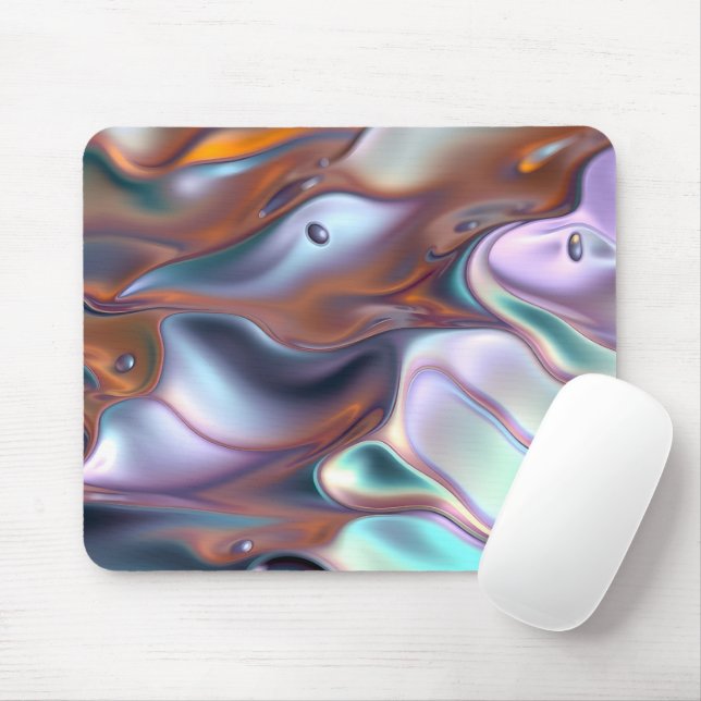 Iridescent Molten Ripples Mouse Pad (With Mouse)