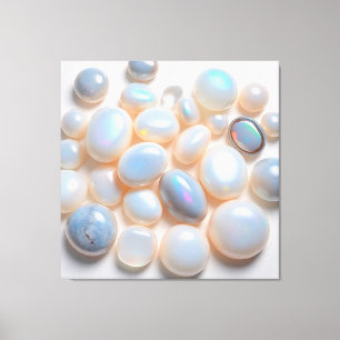 Iridescent Moonstone & Opal Art Canvas Print