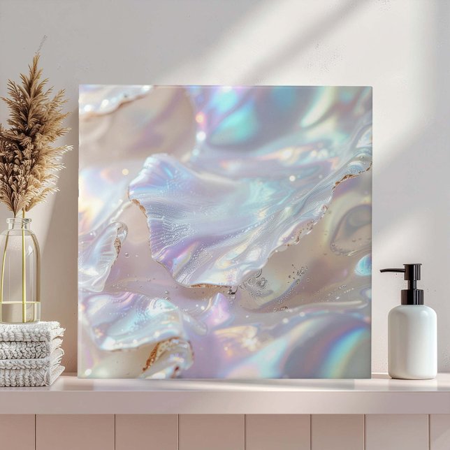 Iridescent Mother of Pearl Abstract ID1173a Ceramic Tile (Creator Uploaded)