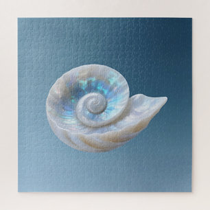 Iridescent Nautilus Shell Spiral Jigsaw Puzzle