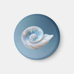 Iridescent Nautilus Shell Spiral Magnet