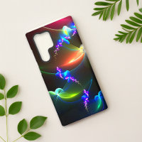 Iridescent Neon Fractal Wing Art 