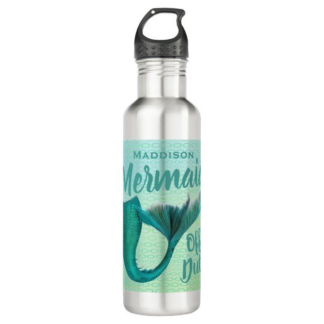 Iridescent Off Duty Mermaid Tail Personalised 710 Ml Water Bottle (Front)