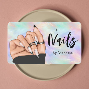 Iridescent Opal Nail Artist Stylish Business Card