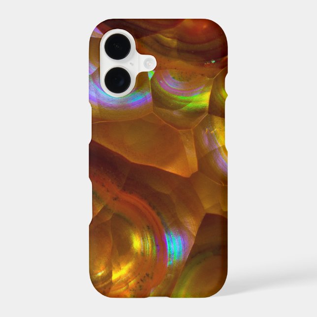 Iridescent orange fire opal (Back)