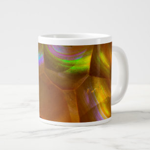 Iridescent orange fire opal large coffee mug