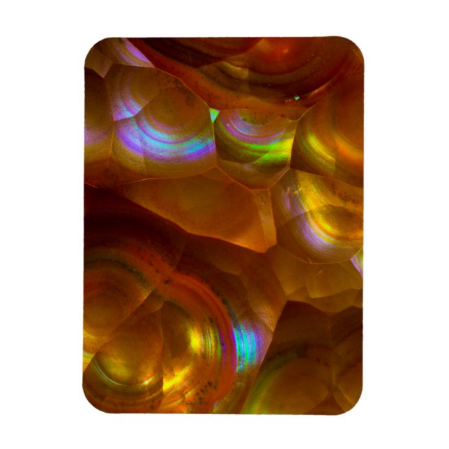 Iridescent orange fire opal magnet (Vertical)