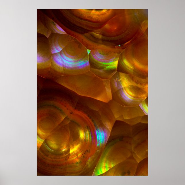 Iridescent orange fire opal poster (Front)
