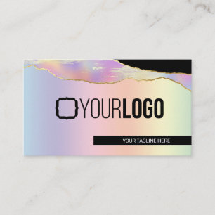 Iridescent Pastel Rainbow Glam Any Service Busine Business Card