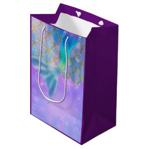 Iridescent Pearl Shimmer Mermaid Birthday Party Medium Gift Bag