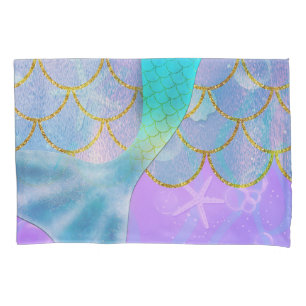 Iridescent Pearl Shimmer Sparkle Mermaid Tail Pillowcase