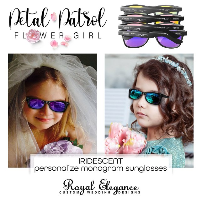 iridescent Petal Patrol Sunglasses (Petal Patrol just got cooler 🌸✨ – Iridescent shades for flower girls!”)